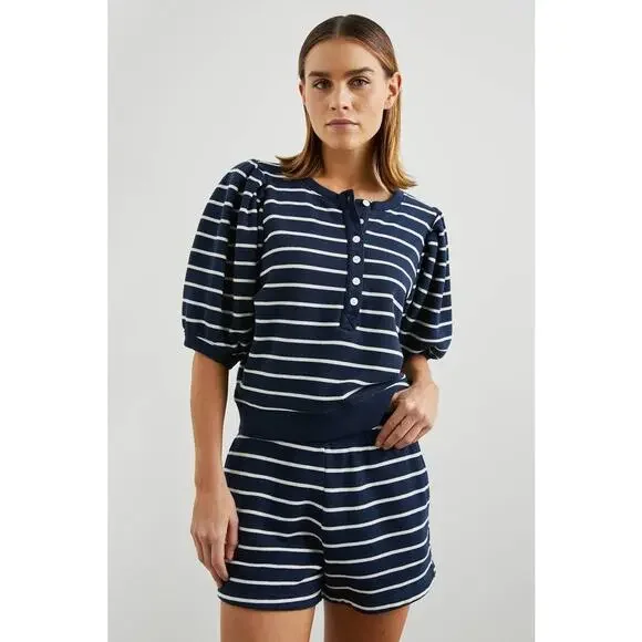 Rails Dom Sweatshirt in Navy White Stripe L - Picture 1 of 4